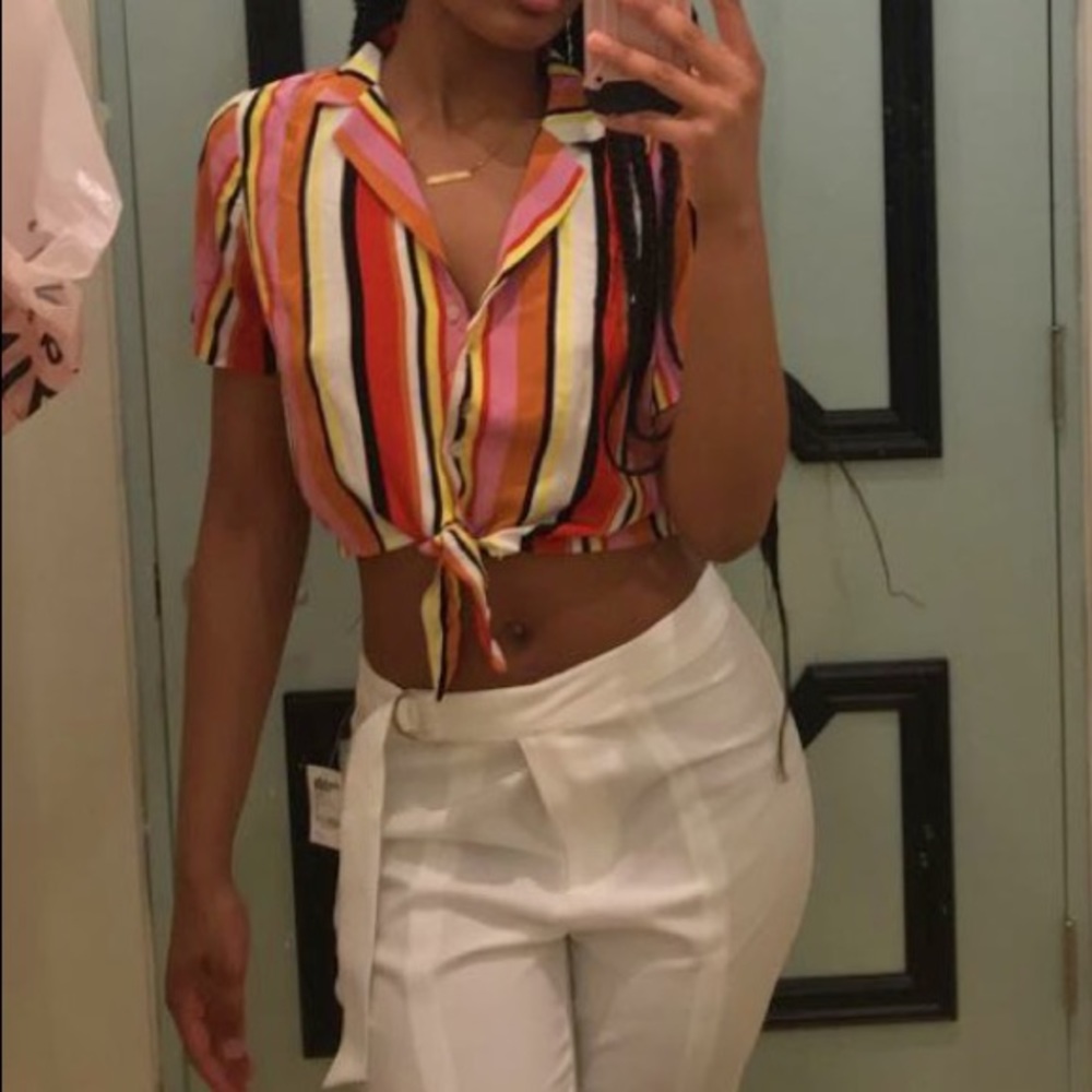 Multicolored stripped crop top - Picture 2 of 3